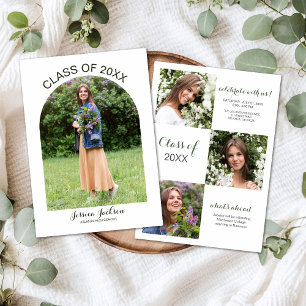 Modern Multi Photo Arch High School Invitation