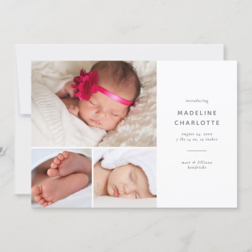 Modern Multi_Photo Birth Announcement