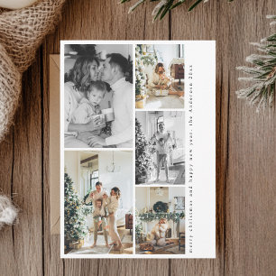Modern Multi Photo Christmas Card Minimalist