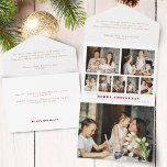 Modern Multi-Photo Christmas Collage All In One Invitation<br><div class="desc">Modern,  clean fully-customizable multi-photo holiday template accommodating two large and five small photos with three lines of editable text and optional line dividers on front. Inside and back panels offer a tearaway photo and additional customizable text fields.</div>