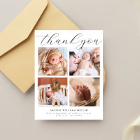 Modern Multi Photo Collage New Baby Thank You