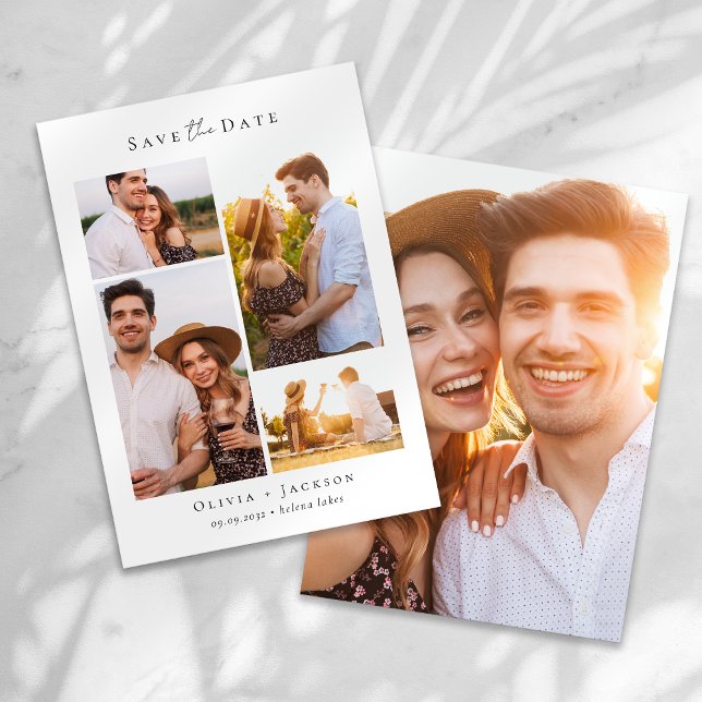 Modern Multi Photo Collage Wedding Save The Date (Creator Uploaded)