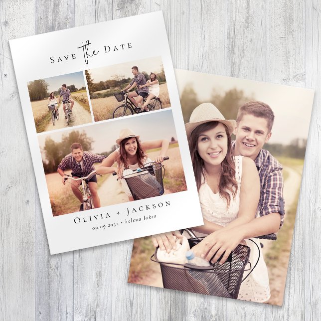 Modern Multi Photo Collage Wedding Save The Date (Creator Uploaded)