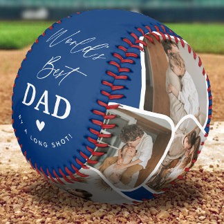 Modern Multi Photo Collage World's Best Dad Baseball
