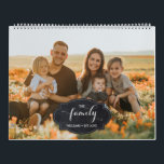 Modern Multi Photo Custom Script Family Memories Calendar<br><div class="desc">Modern and elegant design printed Personalized Elegant Multi Photo Custom Script Family Chalkboard Geometric Frame Memories Calendar that can be customized with your text. Check out the Graphic Art Design store for other products that match this design!</div>