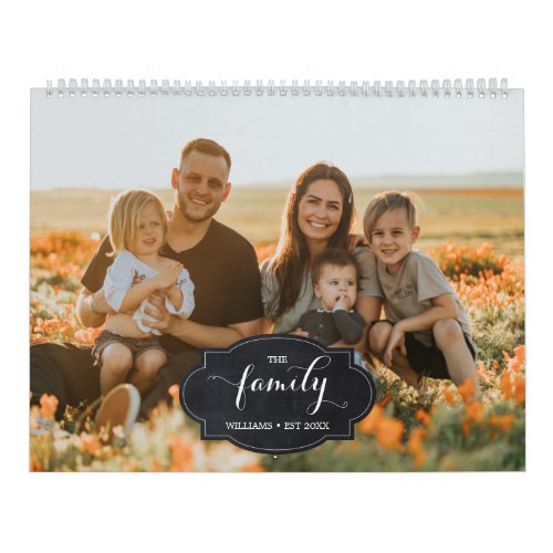Modern Multi Photo Custom Script Family Memories Calendar