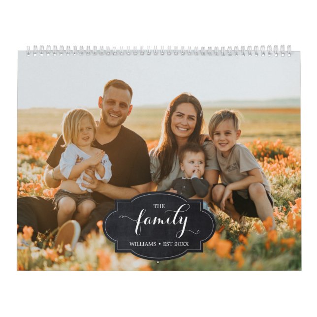 Modern Multi Photo Custom Script Family Memories Calendar (Cover)