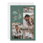 Modern multi photo elegant botanical sage green