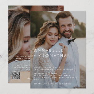 Modern multi photo elegant wedding invitation