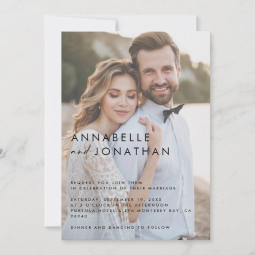 Modern multi photo elegant wedding save the date | Zazzle