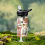 Modern multi photo family terracotta simple family water bottle<br><div class="desc">Modern stylish multi photo family gift. The terracotta color can be changed.</div>