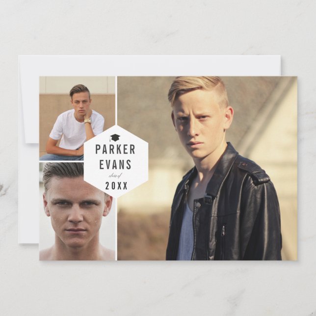 Modern Multi Photo Grad Announcement Open House (Front)