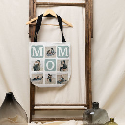 Modern Multi Photo Grid Cute MOM Gift Tote Bag