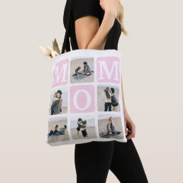 Modern Multi Photo Grid Cute MOM Gift Tote Bag