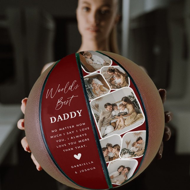 Modern Multi Photo Grid World's Best Dad Basketball (Creator Uploaded)