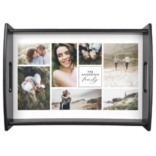 Modern multi photo simple elegant chic acrylic tra serving tray