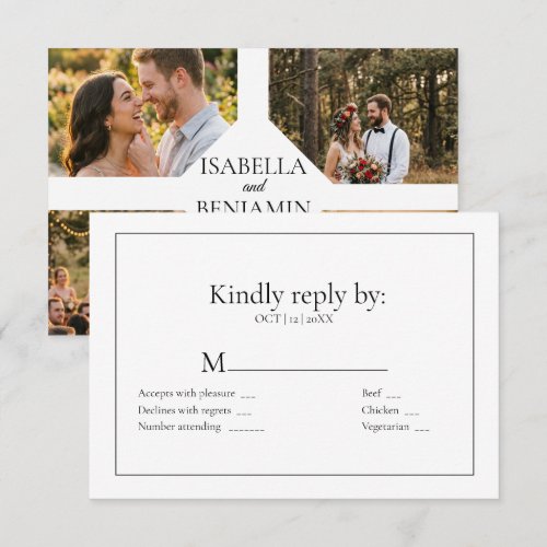 Modern Multi Photo Wedding RSVP Card