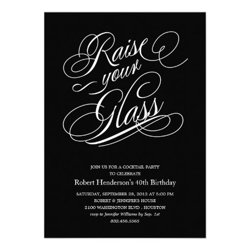 Modern Multi-Purpose Raise Your Glass Invitations