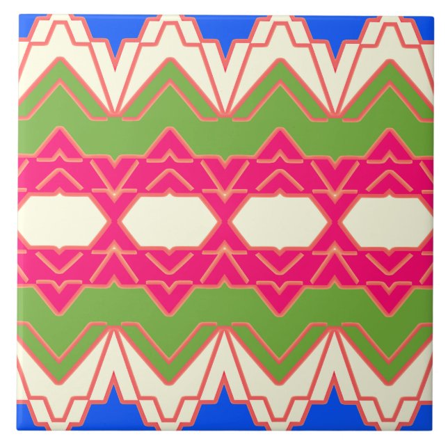 Modern multicolor classic pattern  ceramic tile (Front)