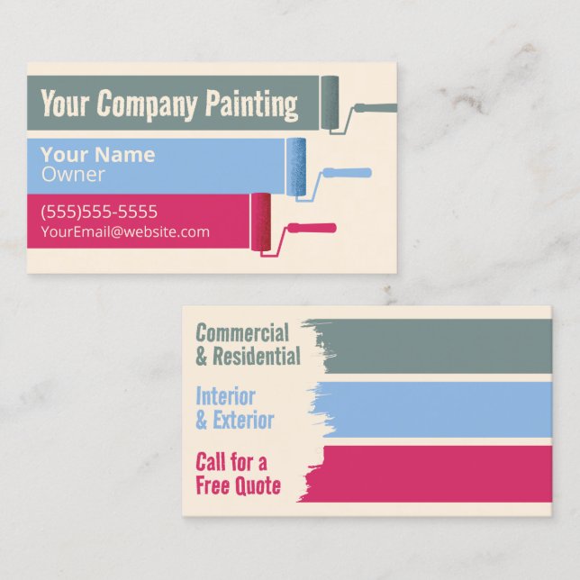 Modern multicolor Painting Service Business Card (Front/Back)