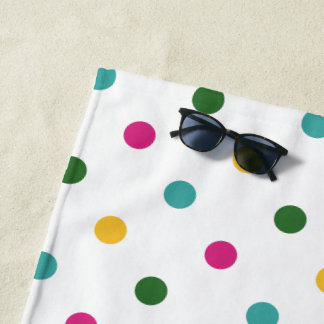 Modern Multicolor Polka Dot Beach Towel