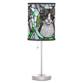 Modern Multicolor Stained Glass Cat Table Lamp (Right)