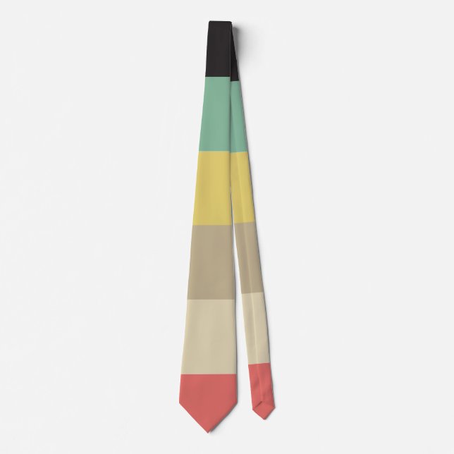 Modern Multicolor Striped Retro Chic Neck Tie (Front)