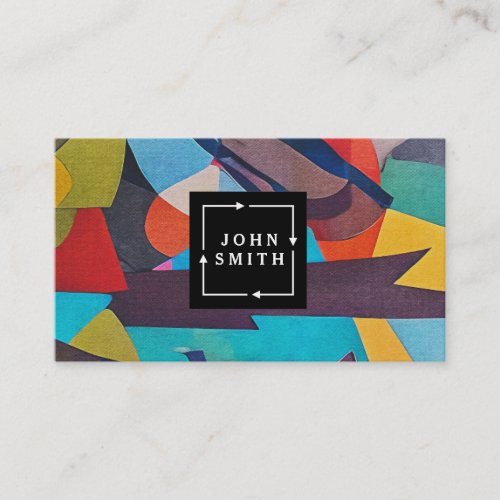 Modern Multicolor Watercolors Flower Cool Abstract Business Card