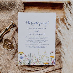 Modern Multicolor Wildflower Elopement Reception Invitation