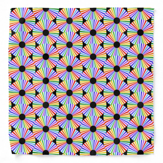 Modern Multicolored Circle Pattern Bandana (Front)