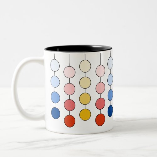 Modern Multicolored Hanging Circles Two_Tone Coffe Two_Tone Coffee Mug