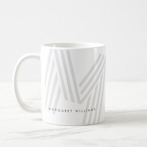 Modern Multiline Monogram Letter Personalized Coffee Mug