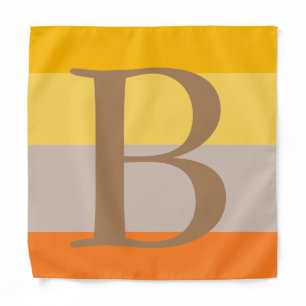 Modern Multiple Pastel Color Monogram Name Initial Bandana