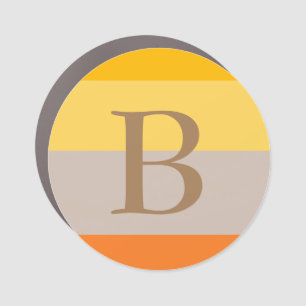 Modern Multiple Pastel Color Monogram Name Initial Car Magnet