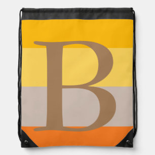 Modern Multiple Pastel Color Monogram Name Initial Drawstring Bag