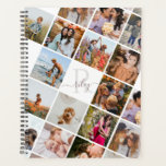 Modern Multiple Photo Bride Collage Monogram White Planner<br><div class="desc">Modern photo gride collate photo planner featuring a 15 photo template to add your favorite photo memories. Add your name along with your monogram placed inside the center of the white box. The design is repeated on the back as well. Designed by Moodthology Papery.</div>