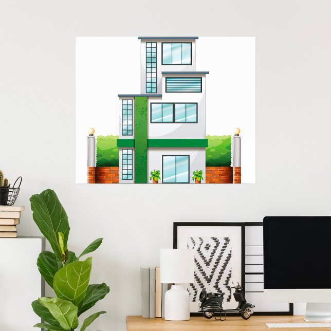 Modern Multistorey House Contemporary Home Poster (Creator Uploaded)