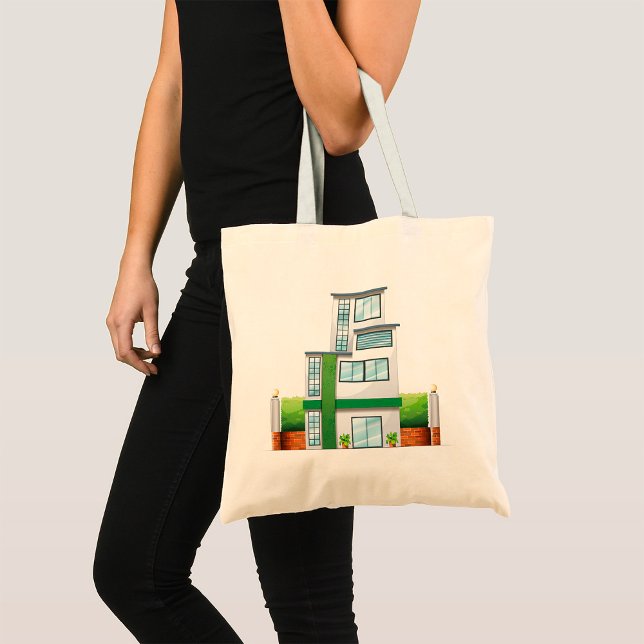 Modern Multistorey House Contemporary Home Tote Bag (Creator Uploaded)