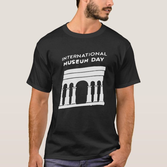 Modern Museum Day Graphic T-Shirt with Creative Ar (Front)