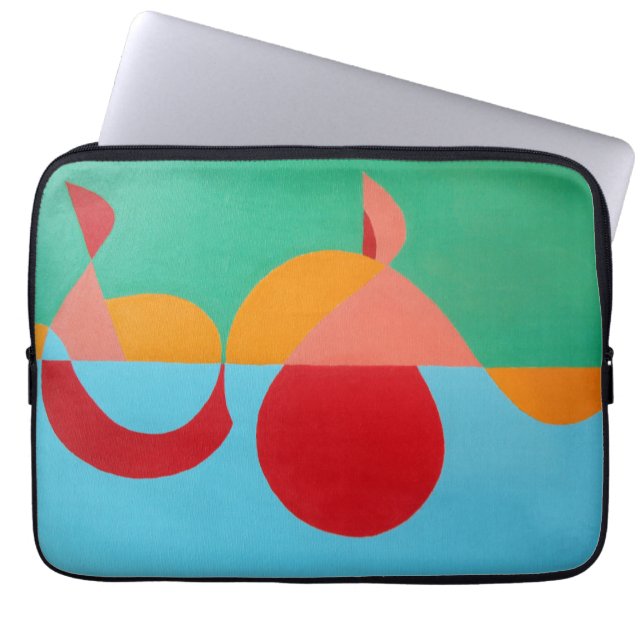 Modern Music Art Treble Clef Laptop Sleeve (Front)