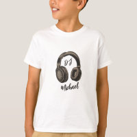 Modern Music DJ Headphones Personalized Name white
