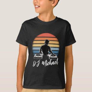 Modern Music DJ Mixer Retro Personalized Name T-Shirt