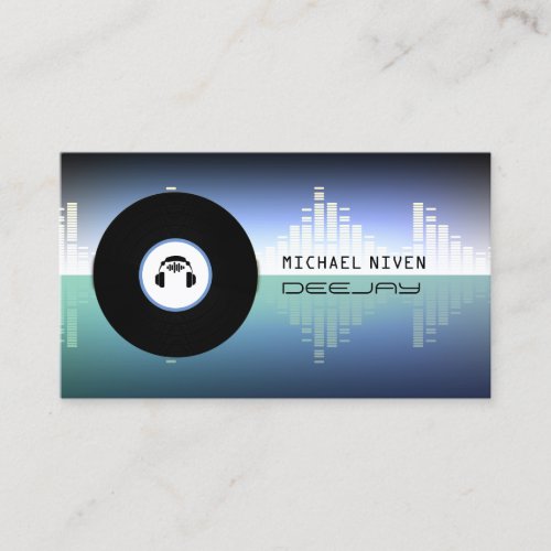 Modern music inspired vinyl and equalizer  business card