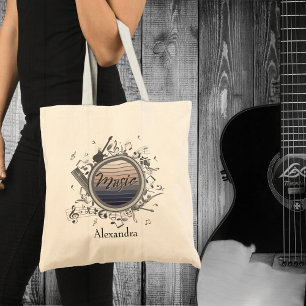 Modern Music Notes Design  Tote Bag