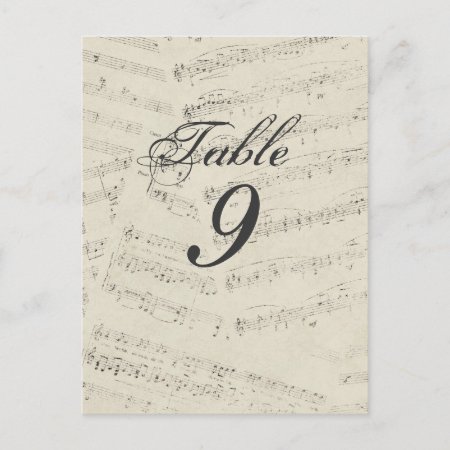 Modern  Music Notes Music Wedding Table Numbers
