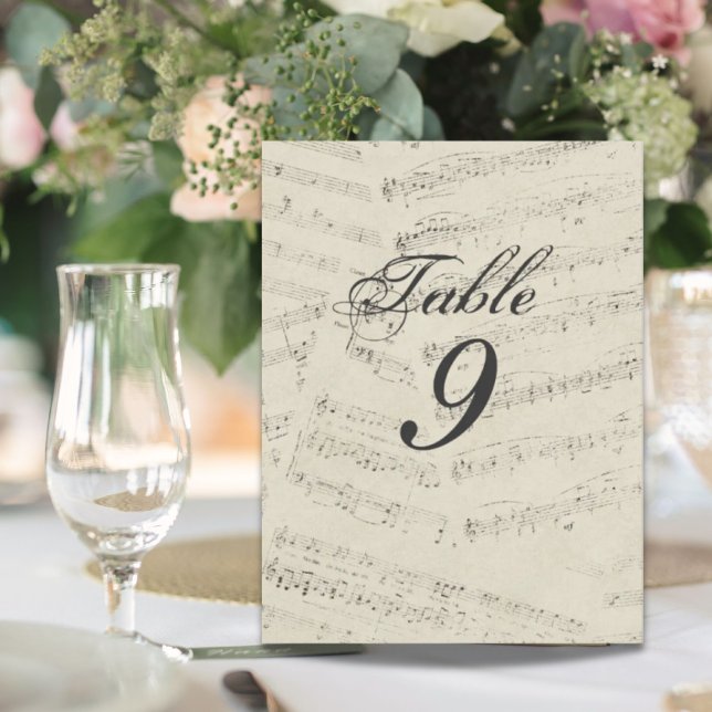 Modern  Music notes Music Wedding table numbers (Modern Music notes Music Wedding table numbers)