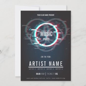 Modern Music Party Flyer Announcement by Pick_Up_Me at Zazzle