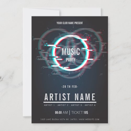 Modern music party flyer Announcement