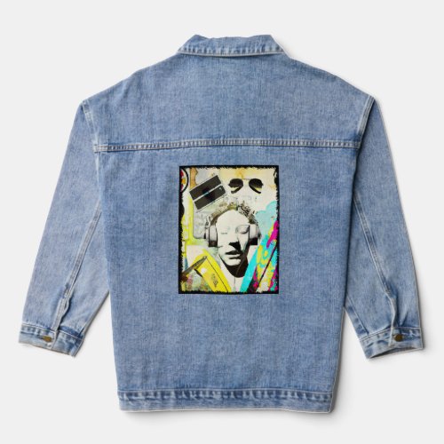 Modern Music Street Abstract  Denim Jacket