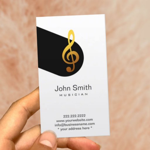 Customizable Modern Music Symbol Musician Profile Card Business Card Templates